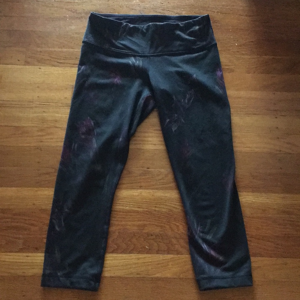 Floral and Black Capri Lululemon